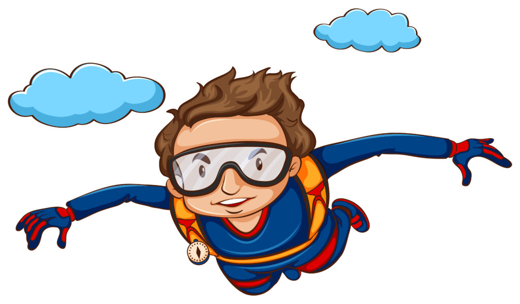 Illustration of a man skydiving