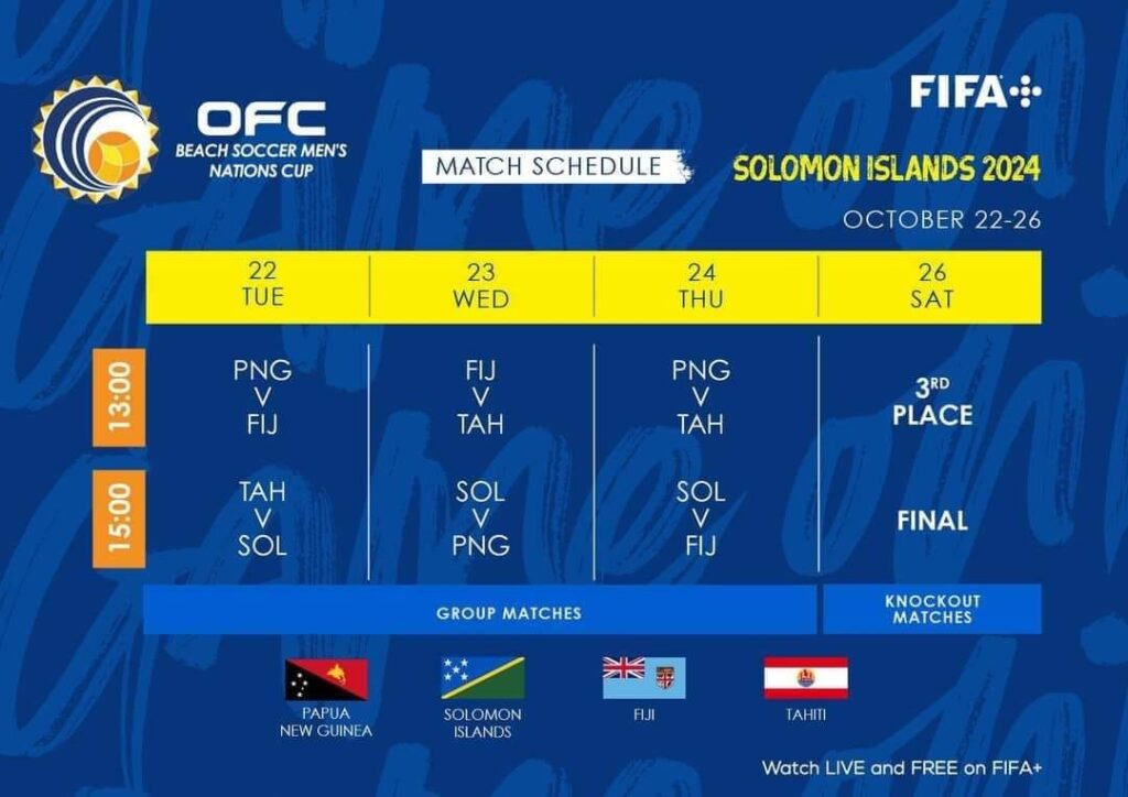 OFC Beach Soccer fixtures