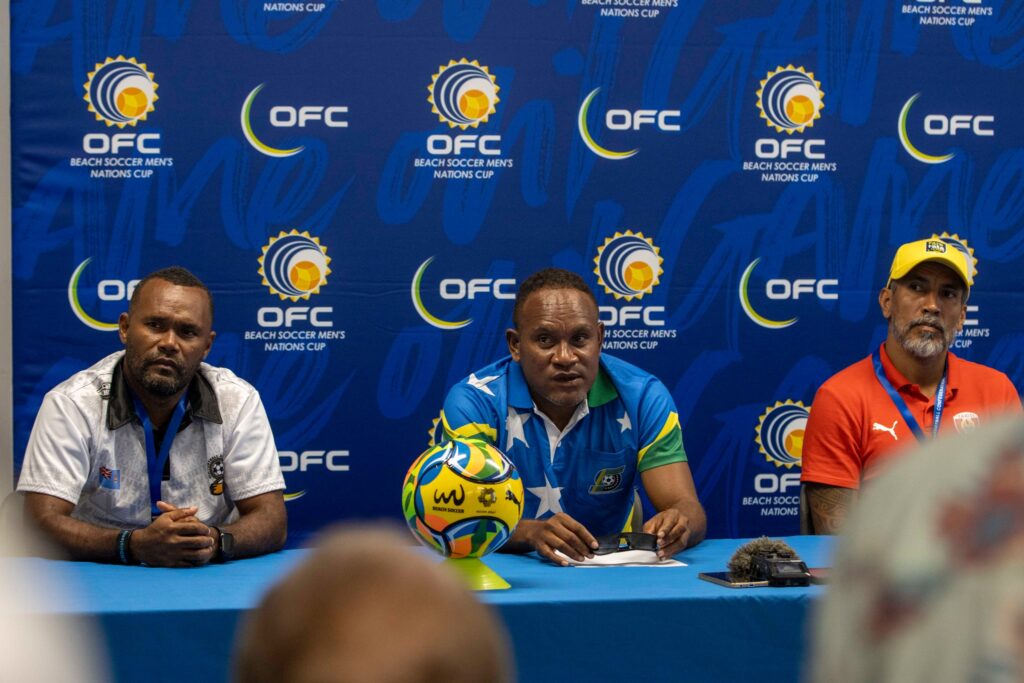 OFC Beach Soccer pre tournament press conference in Honiara.