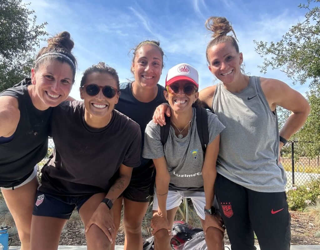 Ali with her Cali Beach Soccer Club colleagues.